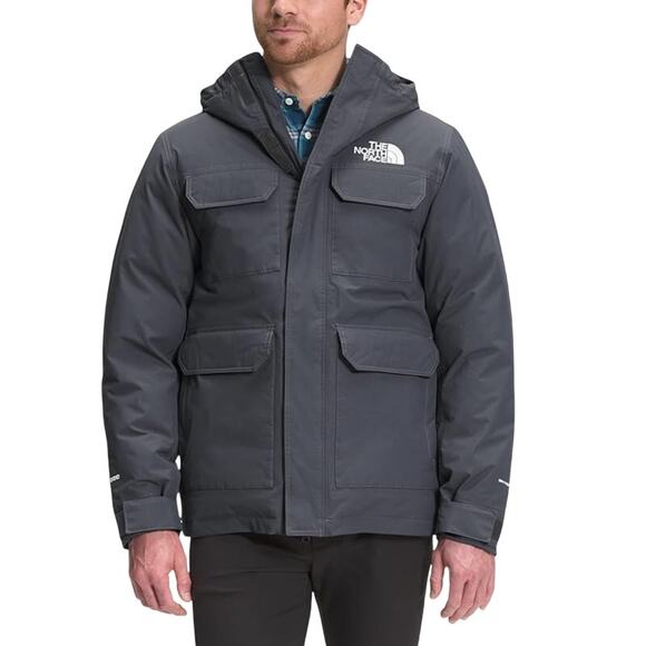 The North Face Cypress Parka Insulated Down Jacket Zip Up Windproof Gray Mens M - Picture 1 of 7